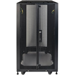 Tripp Lite 25U SmartRack Shallow-Depth Half-Height Rack Enclosure Doors Side Panels Heavy-Duty Casters