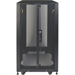 Tripp Lite 25U SmartRack Shallow-Depth Half-Height Rack Enclosure Doors Side Panels Heavy-Duty Casters