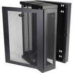 Tripp Lite SmartRack 18U Low-Profile Patch-Depth Wall-Mount Half-Height Rack Enclosure Hinged Back