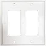 Tripp Lite Safe-IT Double-Gang Antibacterial Wall Plate, Decora Style, Ivory, TAA