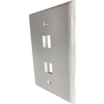 Tripp Lite Safe-IT 2-Port Single-Gang Keystone Wall Plate, Antibacterial, Ivory Gloss, TAA