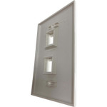 Tripp Lite Safe-IT 2-Port Single-Gang Keystone Wall Plate, Antibacterial, Ivory Gloss, TAA