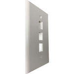 Tripp Lite Safe-IT 3-Port Single-Gang Keystone Wall Plate, Antibacterial, Ivory Matte, TAA