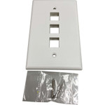 Tripp Lite Safe-IT 3-Port Single-Gang Keystone Wall Plate, Antibacterial, Ivory Matte, TAA