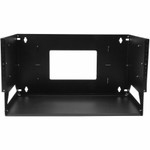 StarTech.com 2-Post 4U Open Frame Wall Mount Network Rack with Built-in Shelf and Adjustable Depth, Computer Rack for IT Equipment, TAA~