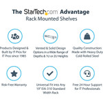StarTech.com 1U Server Rack Cabinet Shelf - Fixed 12" Deep Cantilever Rackmount Tray for 19" Data/AV/Network Enclosure w/cage nuts, screws