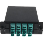 AddOn 4-Bay Cassette 2x 12-Fiber MPO In, 8 LC Duplex Out, Multi-mode Duplex OM4