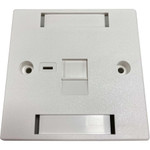 Tripp Lite 1-Port UK-Style Keystone Wall Plate, Unloaded Shuttered Module, Icon Tab, White