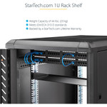 StarTech.com 1U Server Rack Cabinet Shelf - Fixed 16" Deep Cantilever Rackmount Tray for 19" Data/AV/Network Enclosure w/cage nuts, screws