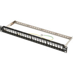 Tripp Lite 24-Port 1U Rack-Mount Shielded Blank Keystone/Multimedia Patch Panel RJ45 Ethernet USB HDMI Cat5e/6