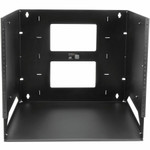 StarTech.com 2-Post 8U Open Frame Wall Mount Network Rack with Built-in Shelf and Adjustable Depth, Computer Rack for IT Equipment, TAA~