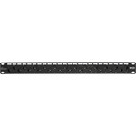Tripp Lite 24-Port 1U Rack-Mount Cat5e/6 Offset Feed-Through Patch Panel with Cable Management Bar RJ45 Ethernet TAA