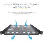 StarTech.com 1U Vented Server Rack Cabinet Shelf - Fixed 20" Deep Cantilever Rackmount Tray for 19" Data/AV/Network Enclosure w/Cage Nuts