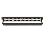 Black Box CAT6 Patch Panel - Feed-Through, High-Density, 1U, Shielded, 48-Port