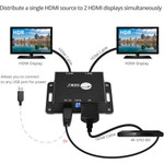 SIIG 2-Port HDMI 2.0 HDR Mini Splitter Amplifier with EDID Management