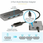 StarTech.com 3-Port MST Hub, DisplayPort to Triple 4K 60Hz HDMI, DP 1.4 Multi-Monitor Adapter, Windows Only