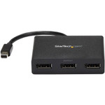 StarTech.com 3-Port Multi Monitor Adapter, Mini DisplayPort 1.2 to DP MST Hub, Video Splitter for Extended Desktop Mode, Windows Only