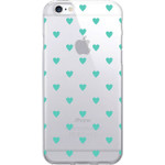 OTM Classic Prints Clear Phone Case, Dotty Turquiose Hearts