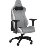 Corsair TC200 Gaming Chair - Plush Leatherette - Light Grey/White