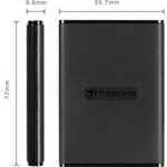 Transcend ESD270C 250 GB Portable Solid State Drive - External - Black