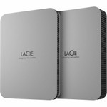 LaCie STLP1000400 1 TB Portable Hard Drive - External - Moon Silver