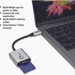 SIIG USB-C 2-in-1 Card Reader for SD & Micro SD - Silver