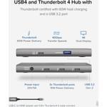 Plugable USB4 Hub, 5-in-1 Thunderbolt 4 Hub with 60W Charging, Single 8K or Dual 4K Display