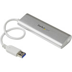 StarTech.com 4 Port Portable USB 3.0 Hub with Built-in Cable - 5Gbps - Aluminum and Compact USB Hub