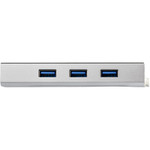 StarTech.com 3 Port Portable USB 3.0 Hub plus Gigabit Ethernet - Built-In Cable - Aluminum USB Hub with GbE Adapter