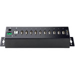 StarTech.com 10-Port Industrial USB 2.0 HUB, Rugged USB Hub w/ESD Level 4 Protection, DIN/Wall/Desk Mountable USB-A Hub, USB Expansion Hub