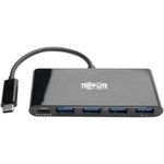 Tripp Lite 4-Port USB-C Hub with Power Delivery USB-C to 4x USB-A Ports USB 3.0 Black