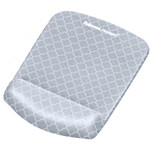 Fellowes PlushTouch&trade; Mouse Pad Wrist Rest with Microban&reg; - Gray Lattice