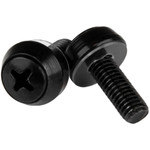 StarTech.com M6 x 12mm - Screws - 100 Pack, Black - M6 Mounting Screws for Server Rack & Cabinet