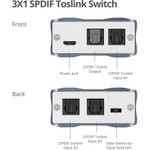 SIIG 3x1 S/PDIF Toslink Switch CE-AU0111-S1