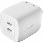 Belkin 45W Dual USB-C GaN Wall Charger for MacBook, iPhone, iPad, Galaxy & More + USB-C to USB-C Cable - White