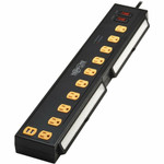 Tripp Lite Protect It! 10-Outlet Surge Protector with Swivel Light Bars - 5-15R Outlets, 2 USB Ports, 10 ft. (3 m) Cord, 4500 Joules, Black