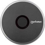 Manhattan Smartphone Wireless Charging Pad, QI certified, 10W, 7.5W and 5W charging, USB-C to USB-A cable included, USB-C input into pad, Cable 1.5m, Black, Three Year Warranty, Boxed