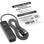 Tripp Lite 2-Outlet Surge Protector with 2 USB Ports (2.1A Shared) 6 ft. Cord 5-15P Plug 450 Joules Black