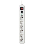 Tripp Lite 6-Outlet Surge Protector French Type E Outlets 220-250V AC 16A 1.8 m Cord Type E Plug White