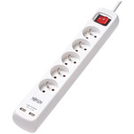 Tripp Lite 5-Outlet Power Strip with USB Charging French Type E Outlets 220-250V 16A 3 m Cord Type E Plug White