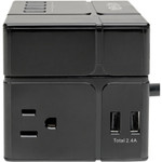 Tripp Lite Protect It! 3-Outlet Power Cube Surge Protector 6 USB-A Ports (7.2A Shared) 6 ft. (1.83 m) Cord 540 Joules Black