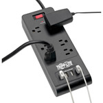 Tripp Lite 6-Outlet Surge Protector with 4 USB Ports (4.2A Shared) 6 ft. (1.83 m) Cord 900 Joules Black