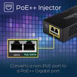 TRENDnet Gigabit PoE++ Injector, Convert A Non-PoE Port to A PoE++ Gigabit Port, PoE (15.4W), PoE+ (30W), Or PoE++ (95W), Up to 100m (328 ft), Integrated Power Supply, Black, TPE-119GI
