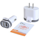 SIIG Fast Charging USB Wall Charger & Car Charger Bundle Pack - White