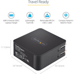 StarTech.com USB C Wall Charger, 60W PD with 6ft/2m Cable, Portable USB Type C Laptop Charger, Universal Adapter, USB IF/ETL Certified