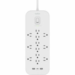 Belkin 12-Outlet Surge Protector Power Strip w/ 12 AC Outlets, 1 USB-C Port, & 2 USB-A Ports, 6ft Cable, Overload and Overvoltage Protection, and On/Off Power Switch - 4,000 Joules of Protection