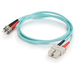 C2G-2m SC-ST 10Gb 50/125 OM3 Duplex Multimode Fiber Optic Cable (TAA Compliant) - Aqua