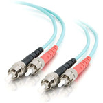 C2G-10m ST-ST 10Gb 50/125 OM3 Duplex Multimode PVC Fiber Optic Cable (LSZH) - Aqua