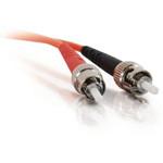 C2G 1m ST-ST 50/125 OM2 Duplex Multimode PVC Fiber Optic Cable (USA-Made) - Orange