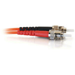 C2G 1m ST-ST 50/125 OM2 Duplex Multimode PVC Fiber Optic Cable (USA-Made) - Orange